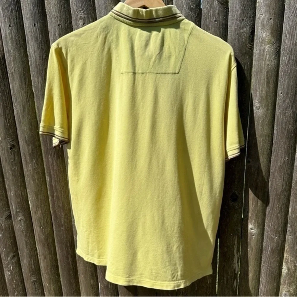 Robert Graham Men's Yellow‎ Button Front Twin Tipped Polo Shirt (2XL)